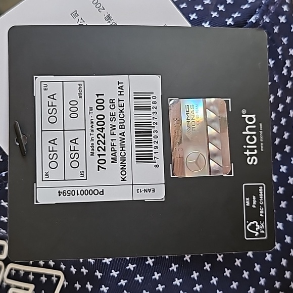 New w tags MERCEDES F-1 team LOGO KONNICHIWA BUCKLE HAT blue white OS - Picture 4 of 9